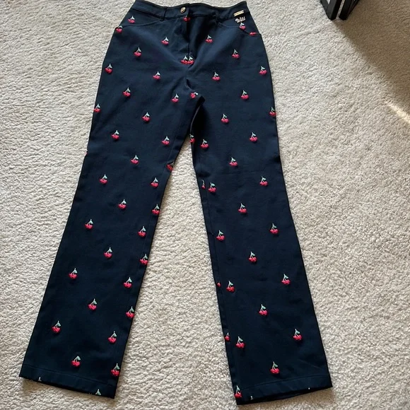 St.John Sport Wild Cherry Navy Pants - Picture 7 of 10